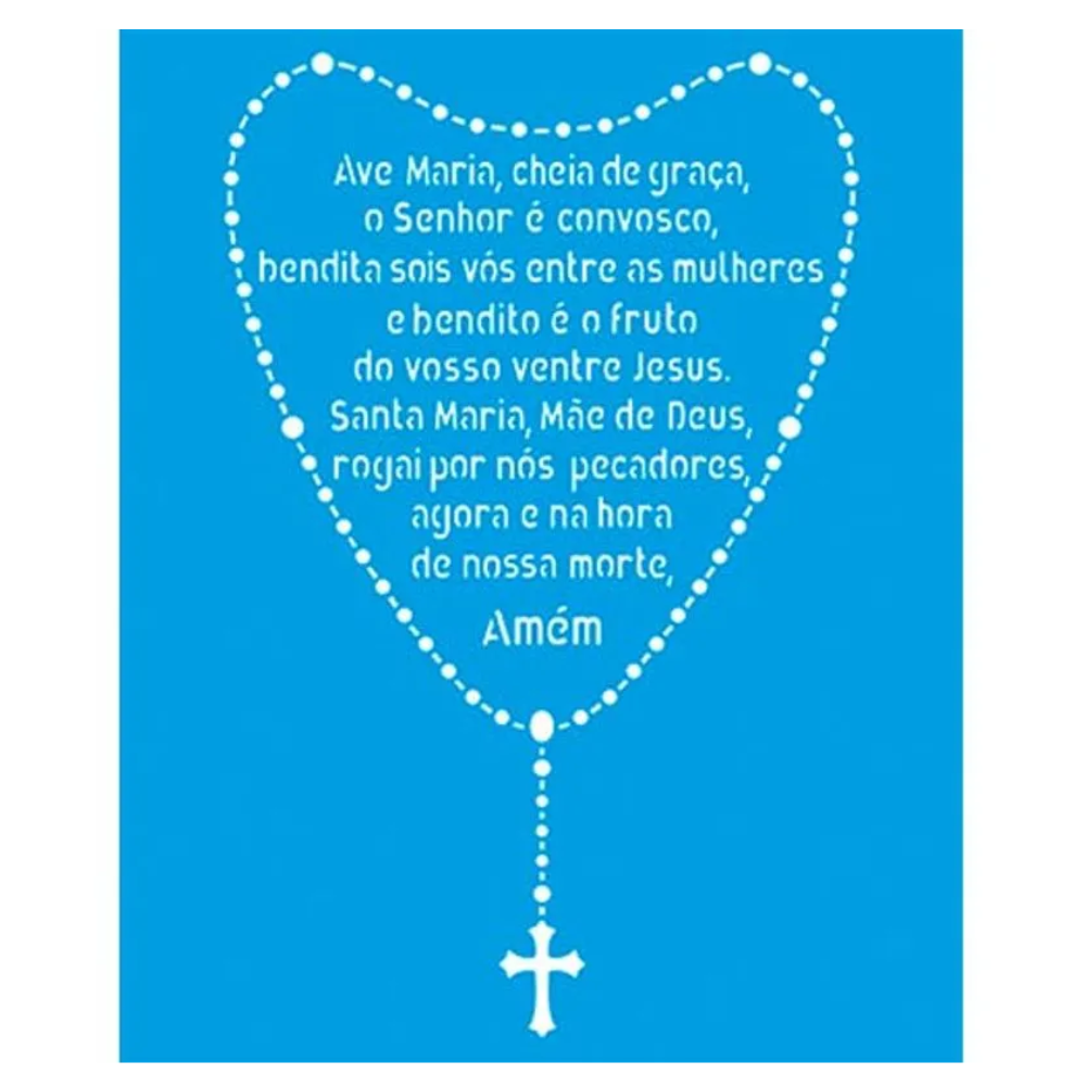Stencil Litoarte 17x21 STM-658 Ave Maria e Terço - Palácio da Arte