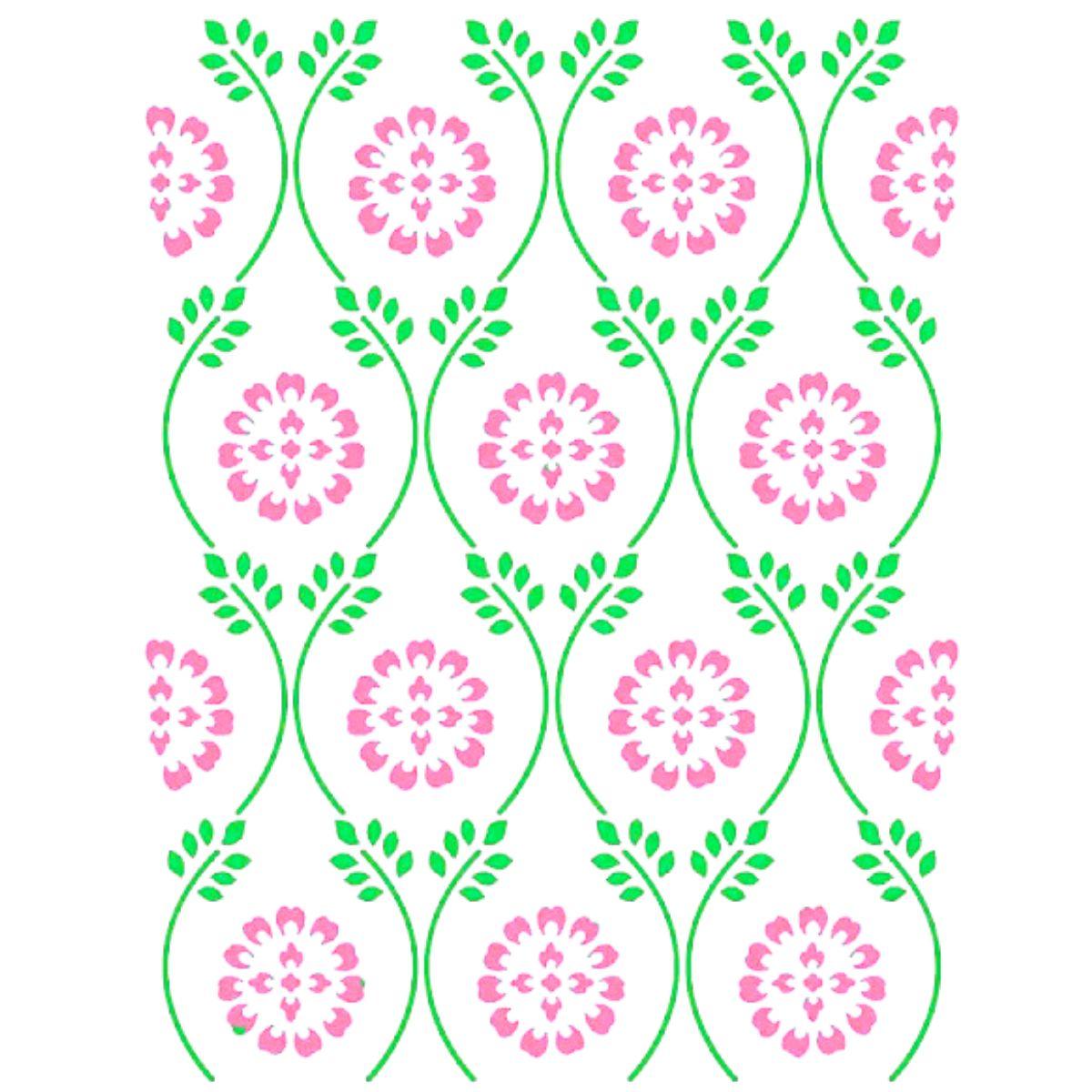Stencil Litoarte 17x21 STM-689 Estampa Flores - Palácio da Arte