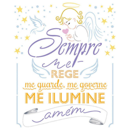 Stencil Litoarte 17x21 STM-729 Oração Santo de Anjo - Palácio da Arte