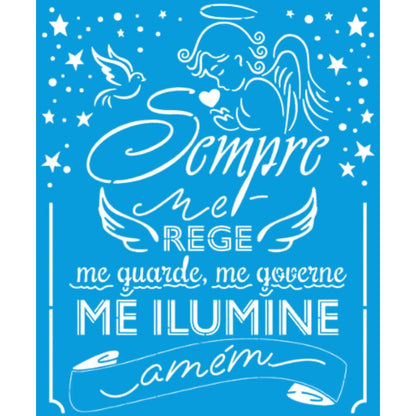 Stencil Litoarte 17x21 STM-729 Oração Santo de Anjo - Palácio da Arte