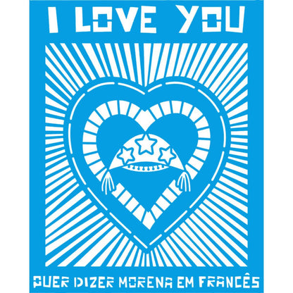 Stencil Litoarte 17x21 STM-734 Nordeste Frase I Love You - Palácio da Arte