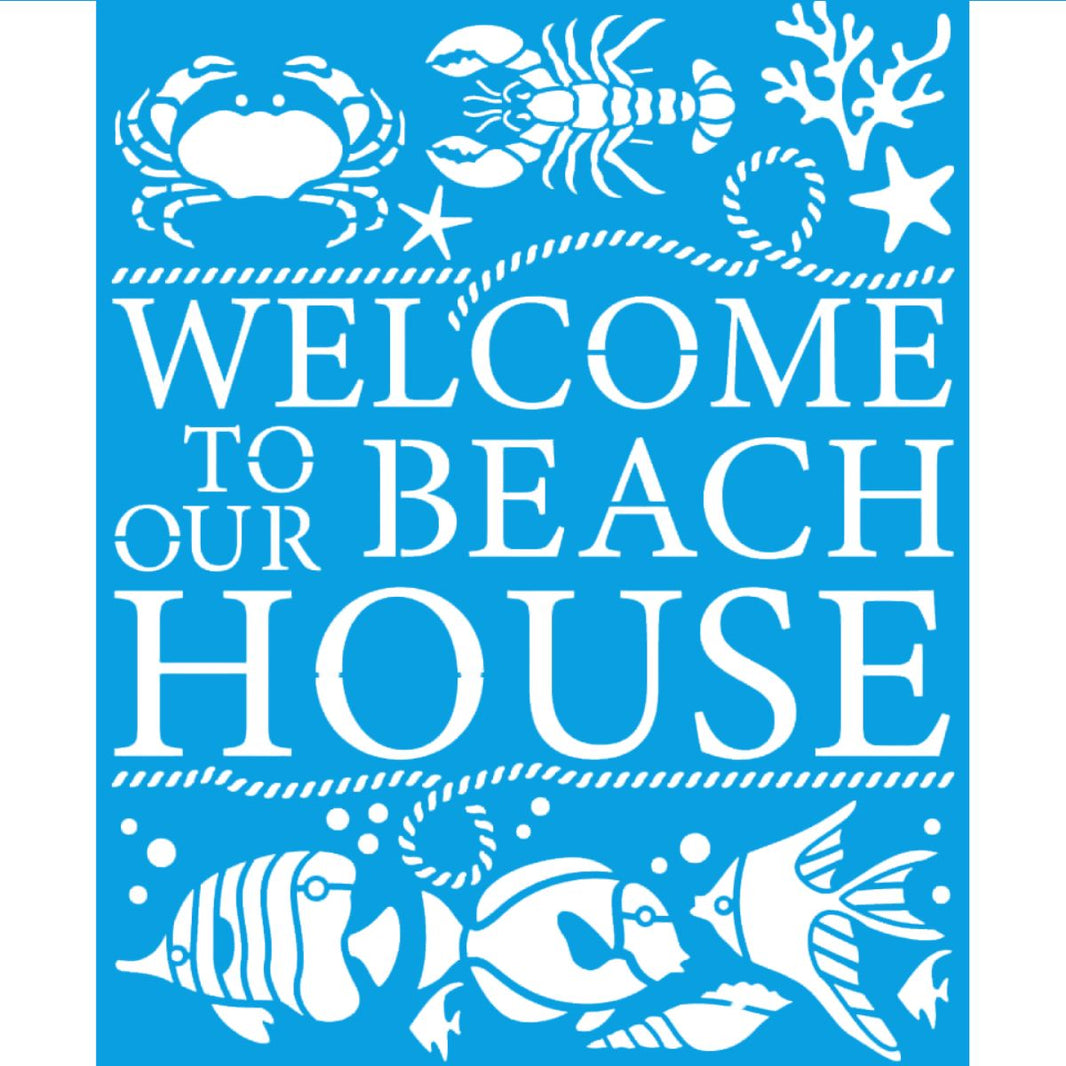 Stencil Litoarte 17x21 STM-767 Welcome Beach House - Palácio da Arte