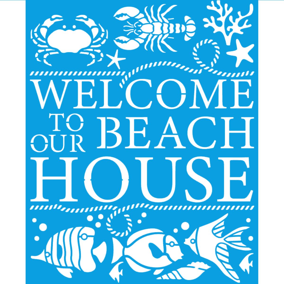Stencil Litoarte 17x21 STM-767 Welcome Beach House - Palácio da Arte
