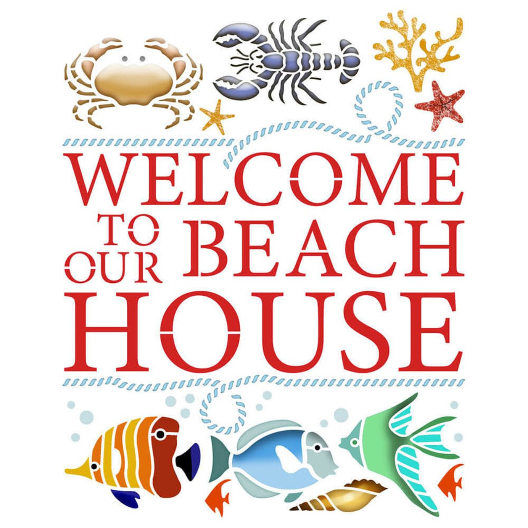 Stencil Litoarte 17x21 STM-767 Welcome Beach House - Palácio da Arte
