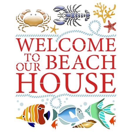 Stencil Litoarte 17x21 STM-767 Welcome Beach House - Palácio da Arte
