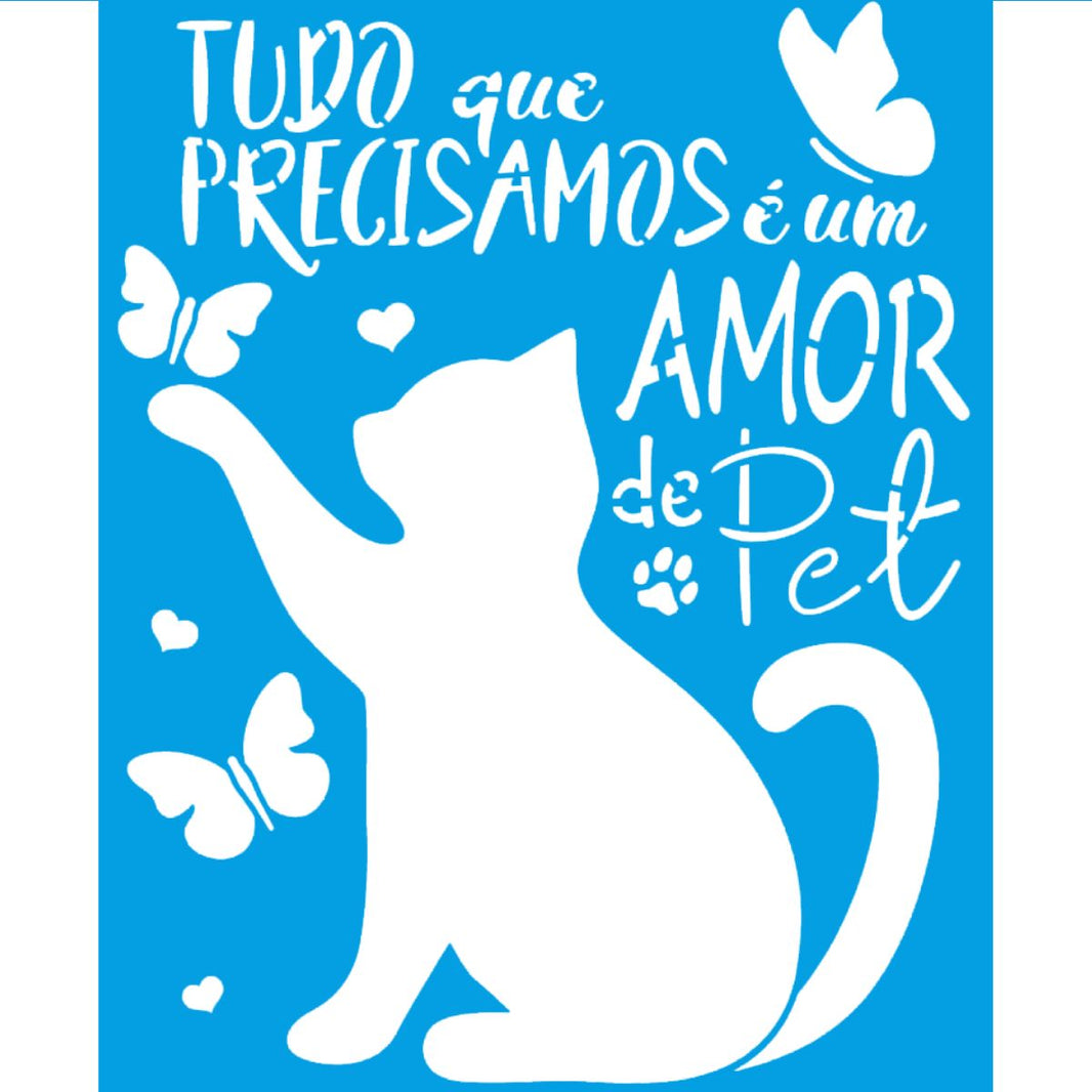 Stencil Litoarte 17x21 STM-768 Gato - Palácio da Arte
