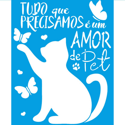 Stencil Litoarte 17x21 STM-768 Gato - Palácio da Arte