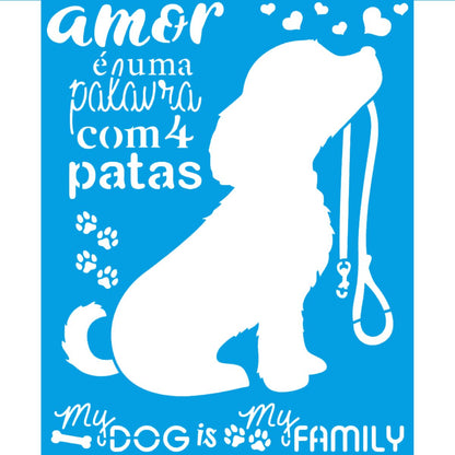 Stencil Litoarte 17x21 STM-769 Cachorro - Palácio da Arte