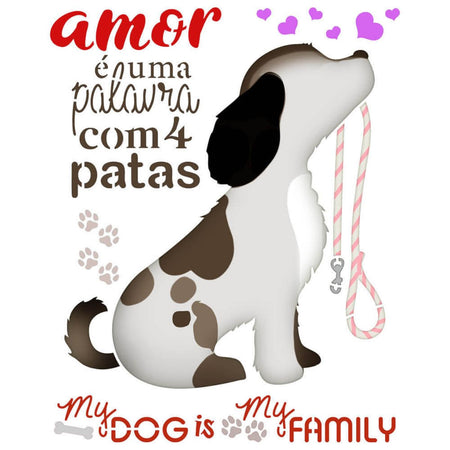 Stencil Litoarte 17x21 STM-769 Cachorro - Palácio da Arte