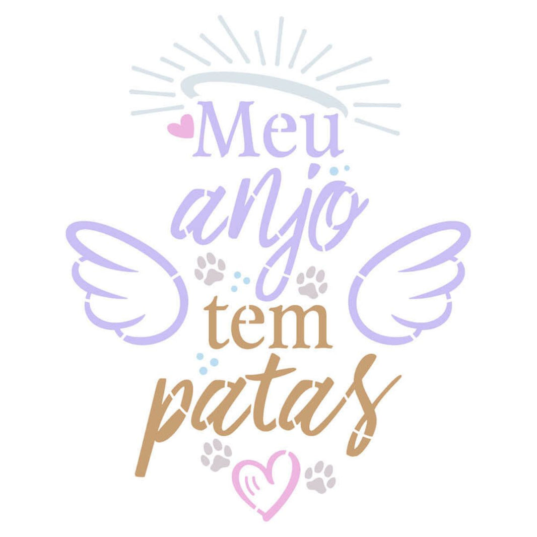 Stencil Litoarte 17x21 STM-770 Meu Anjo Tem Patas - Palácio da Arte