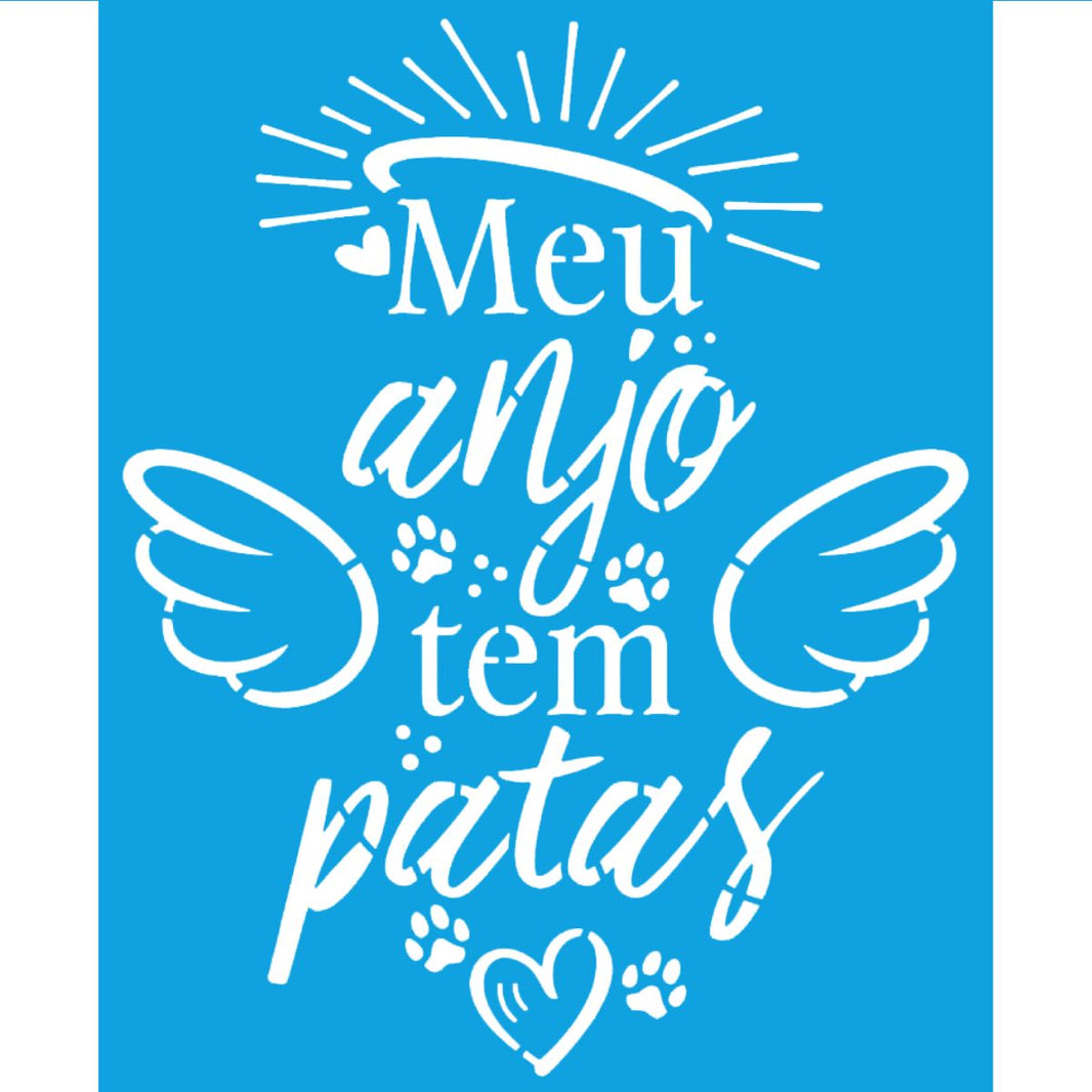 Stencil Litoarte 17x21 STM-770 Meu Anjo Tem Patas - Palácio da Arte