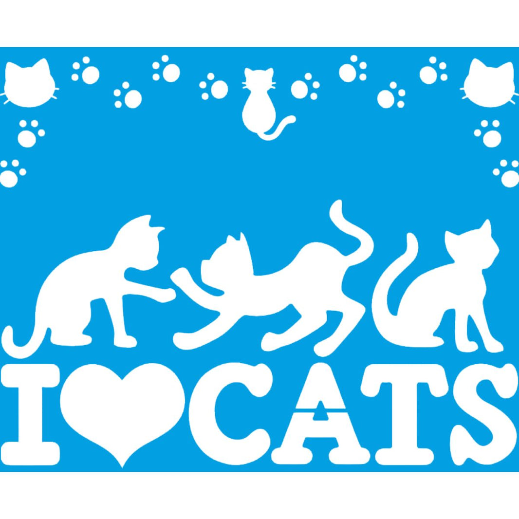Stencil Litoarte 17x21 STM-771 I Love Cats - Palácio da Arte