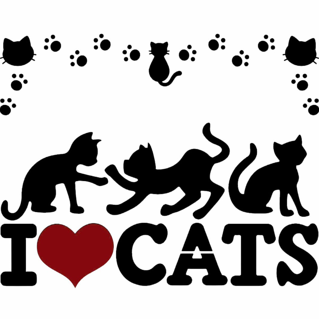 Stencil Litoarte 17x21 STM-771 I Love Cats - Palácio da Arte