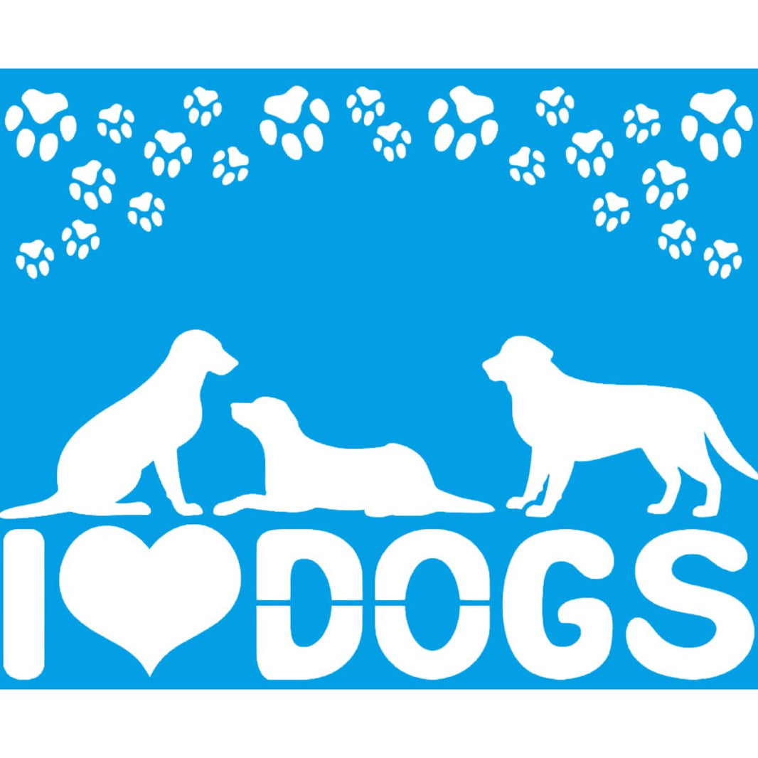Stencil Litoarte 17x21 STM-772 I Love Dogs - Palácio da Arte