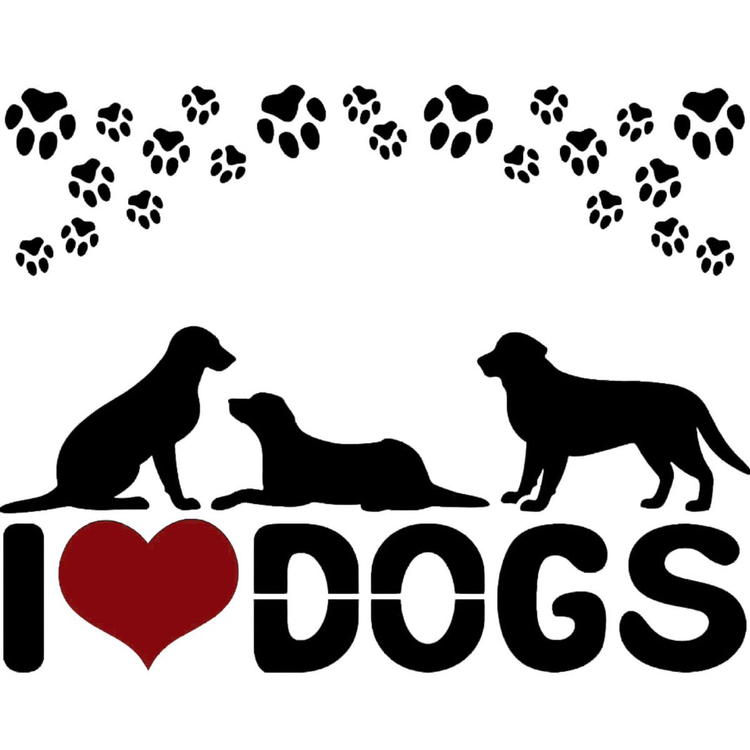 Stencil Litoarte 17x21 STM-772 I Love Dogs - Palácio da Arte