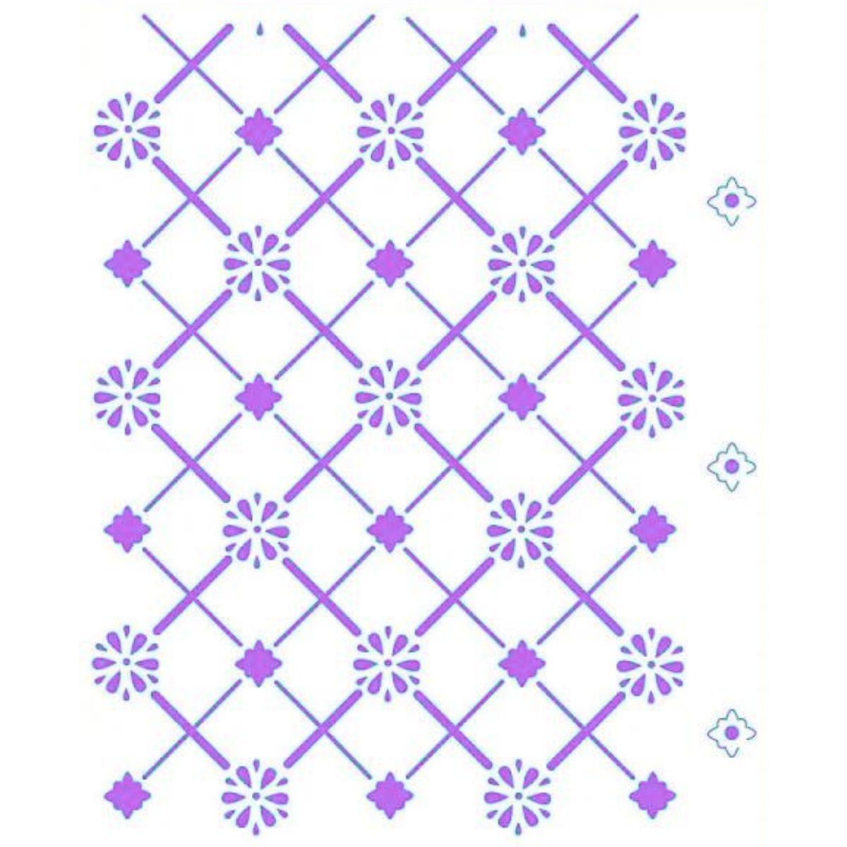 Stencil Litoarte 17x21 STM1-037 Estampa Floral - Palácio da Arte