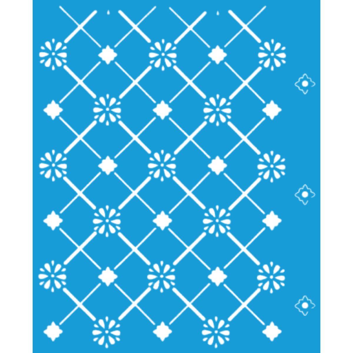 Stencil Litoarte 17x21 STM1-037 Estampa Floral - Palácio da Arte