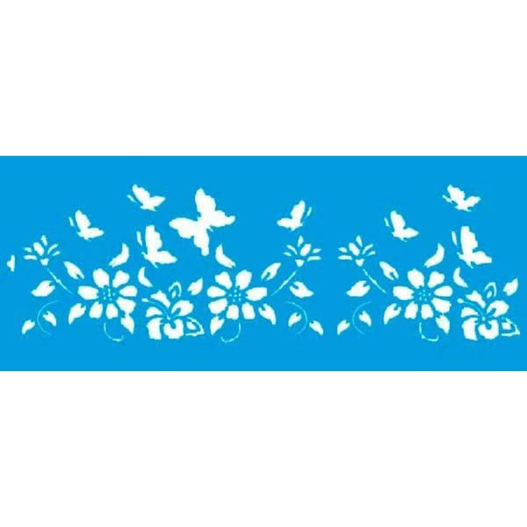 Stencil Litoarte 17x42 STG-008 Flores - Palácio da Arte