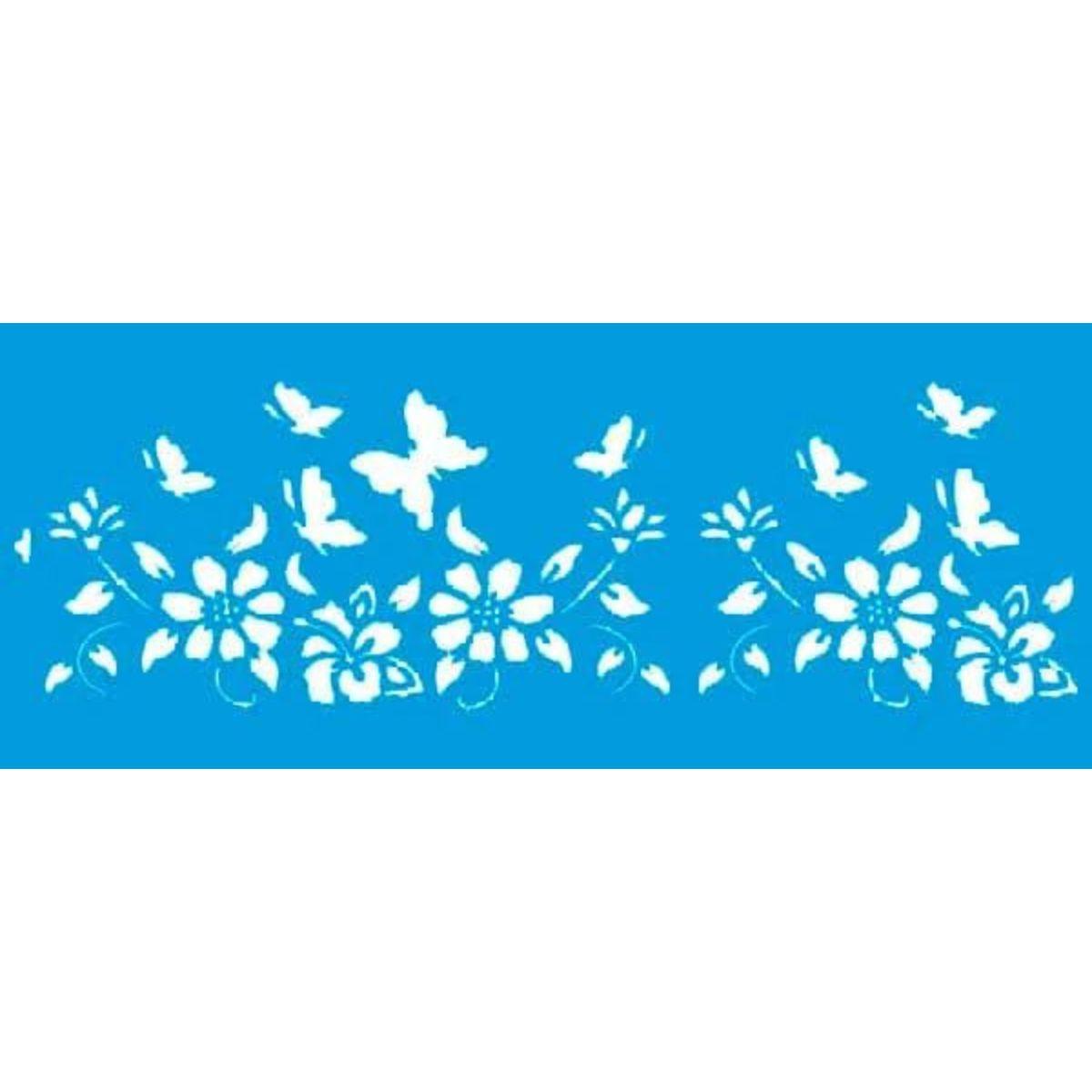 Stencil Litoarte 17x42 STG-008 Flores - Palácio da Arte
