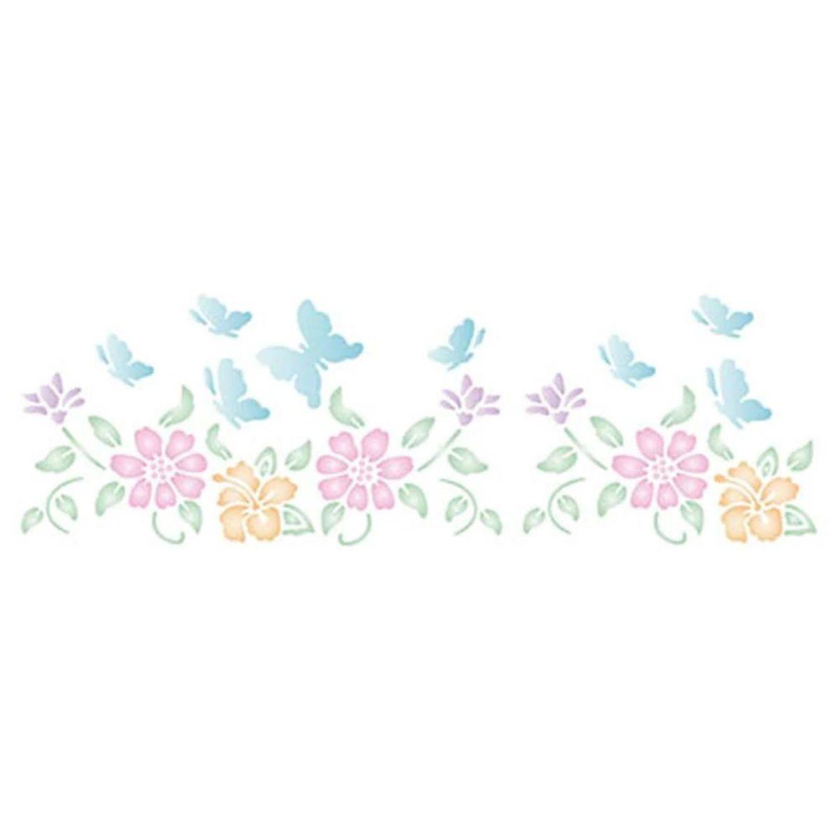 Stencil Litoarte 17x42 STG-008 Flores - Palácio da Arte
