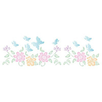 Stencil Litoarte 17x42 STG-008 Flores - Palácio da Arte