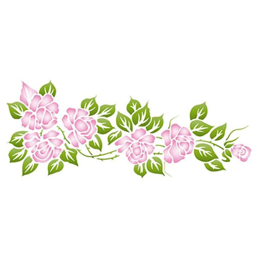 Stencil Litoarte 17x42 STG-048 Flores - Palácio da Arte