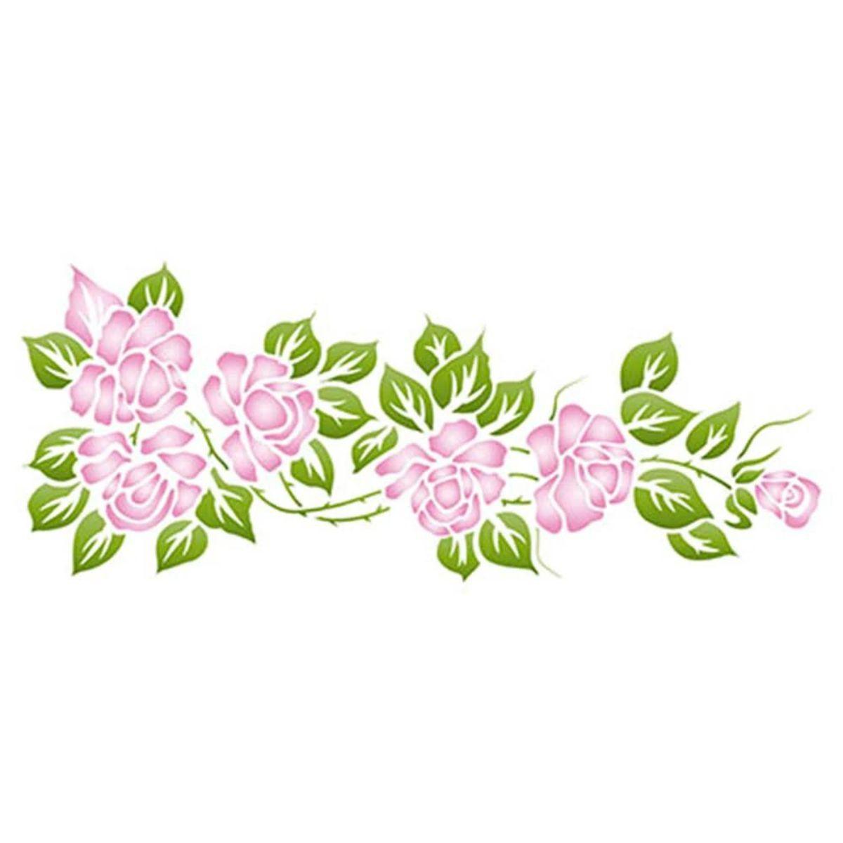 Stencil Litoarte 17x42 STG-048 Flores - Palácio da Arte