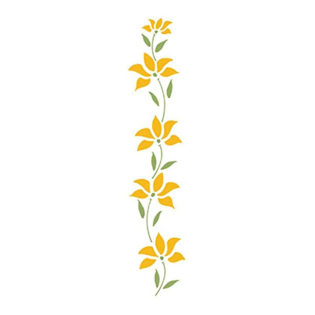 Stencil Litoarte 17X6 STP-055 Flores - Palácio da Arte