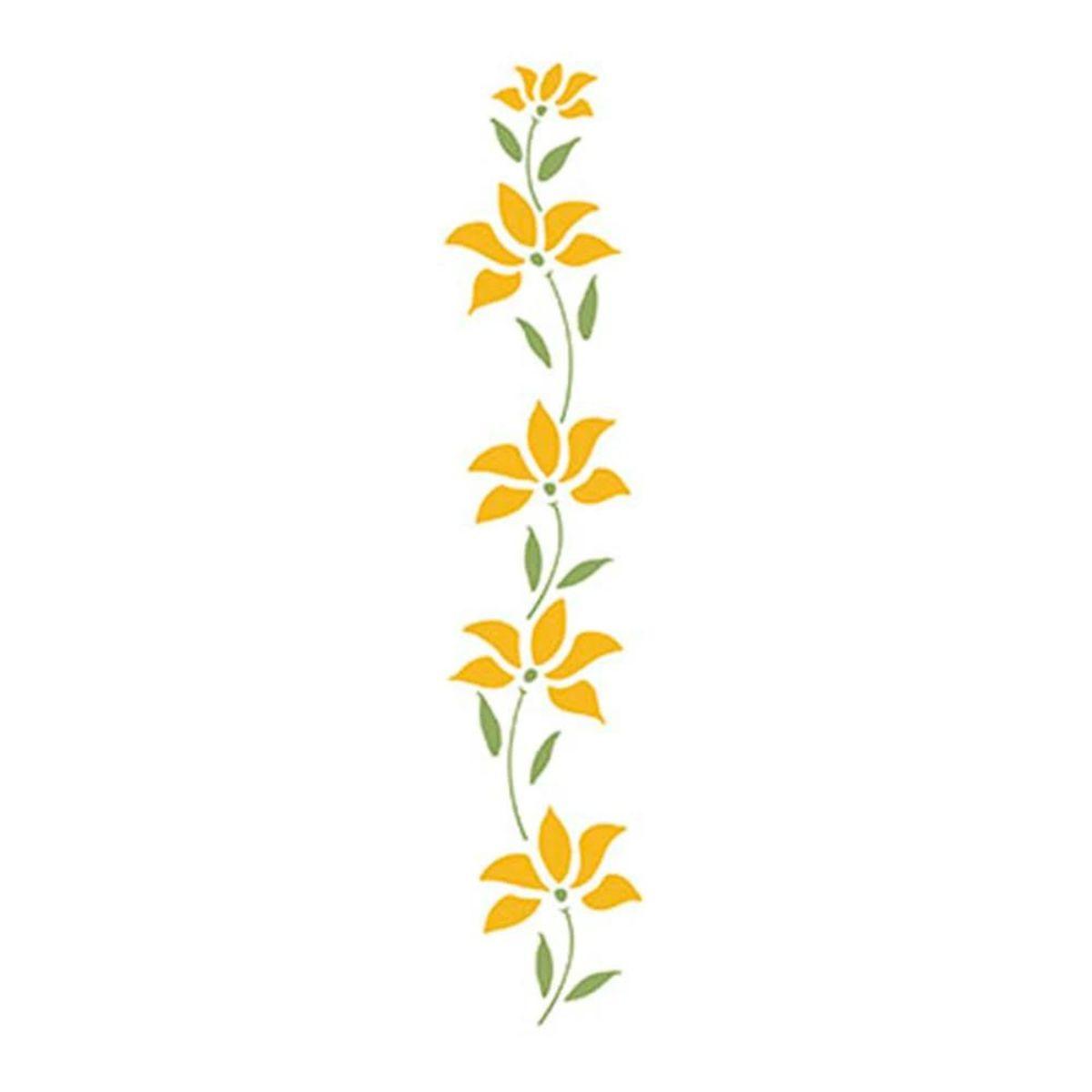 Stencil Litoarte 17X6 STP-055 Flores - Palácio da Arte