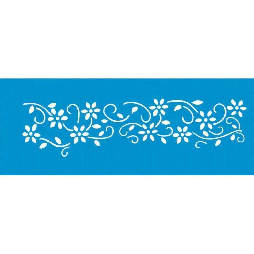Stencil Litoarte 17X6 STP-057 Arabesco Flor III - Palácio da Arte