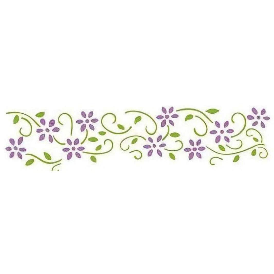 Stencil Litoarte 17X6 STP-057 Arabesco Flor III - Palácio da Arte