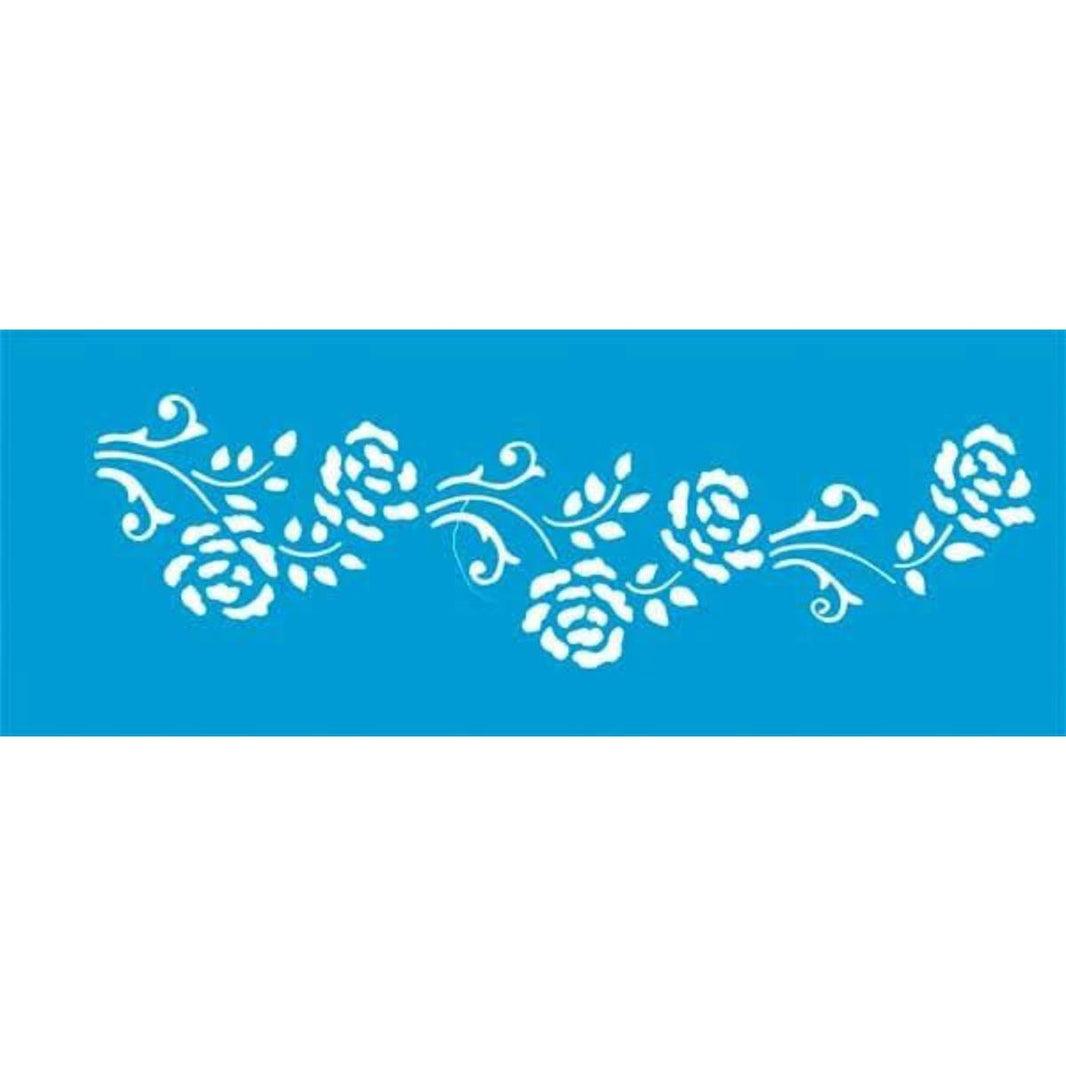 Stencil Litoarte 17X6 STP-059 Arabesco Flor IV - Palácio da Arte