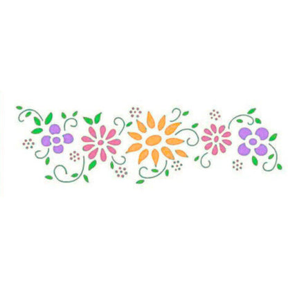 Stencil Litoarte 17X6 STP-064 Flores I - Palácio da Arte