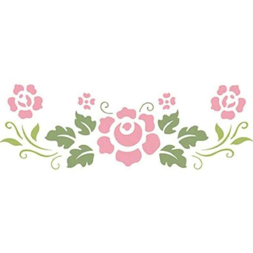 Stencil Litoarte 17X6 STP-079 Flores - Palácio da Arte