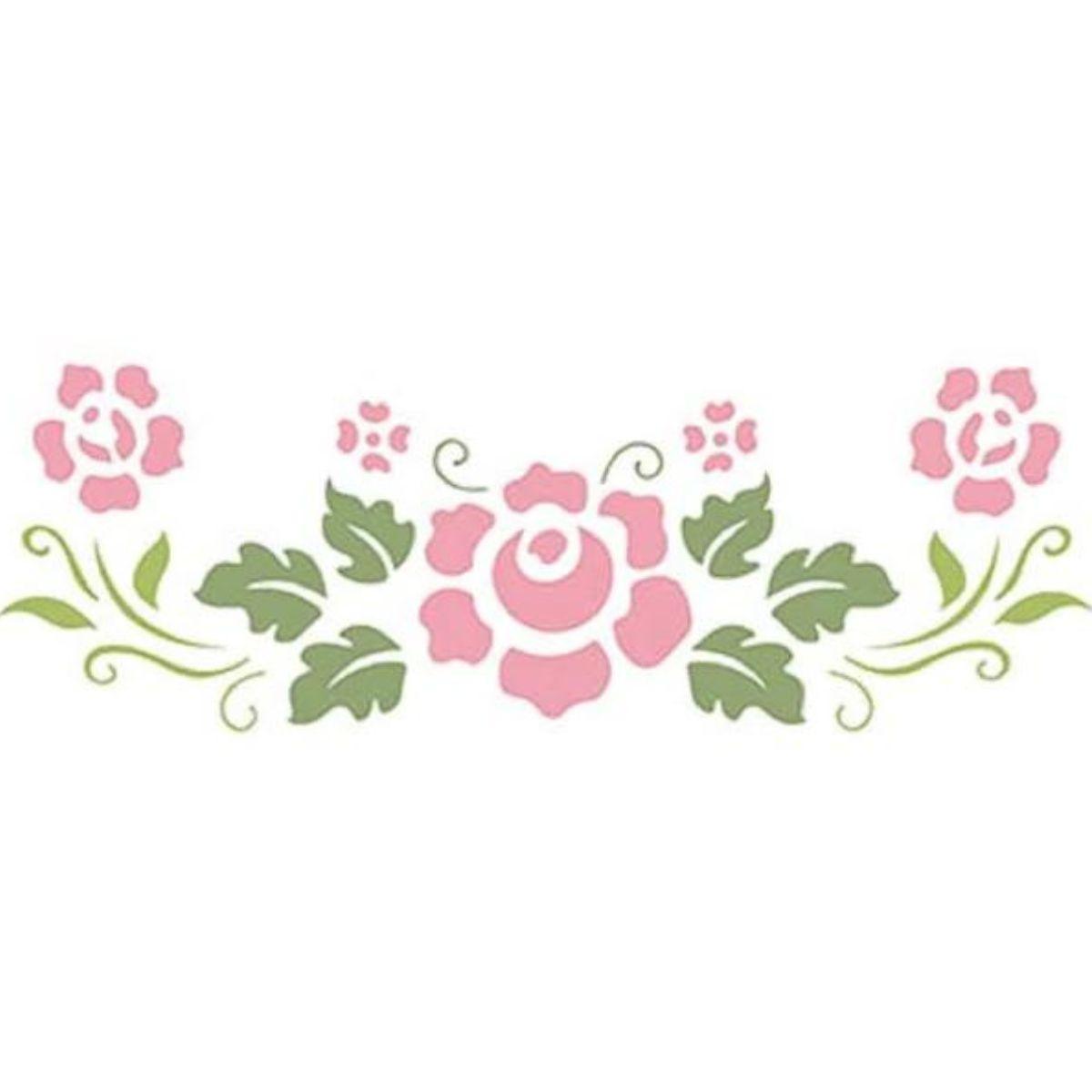 Stencil Litoarte 17X6 STP-079 Flores - Palácio da Arte