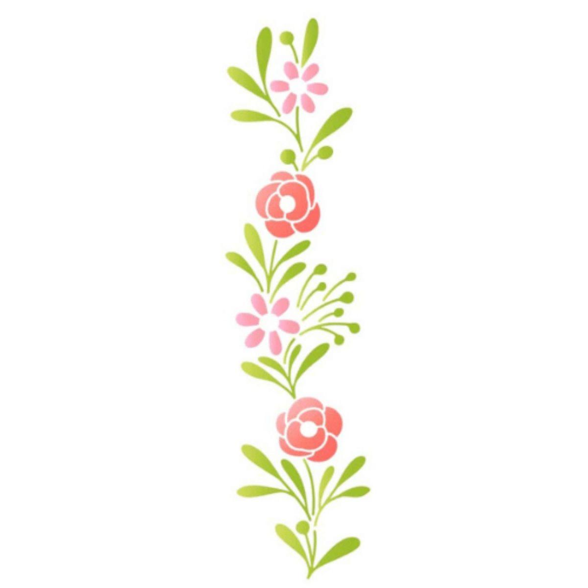 Stencil Litoarte 17x6 STP-160 Flores - Palácio da Arte