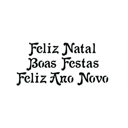 Stencil Litoarte 17x6,5 STNP-008 Feliz Natal e Boas Festas - Palácio da Arte