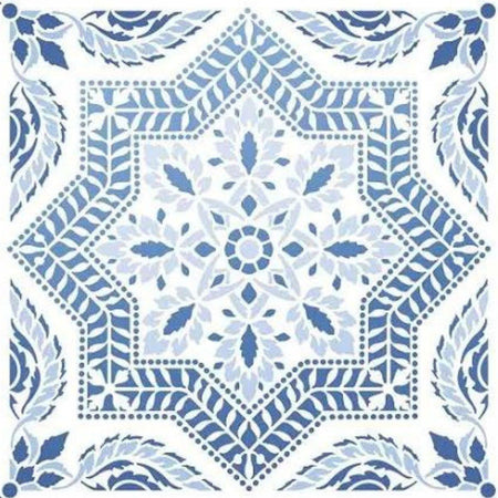 Stencil Litoarte 20x20 STXX-152 Azulejo de Arabescos - Palácio da Arte