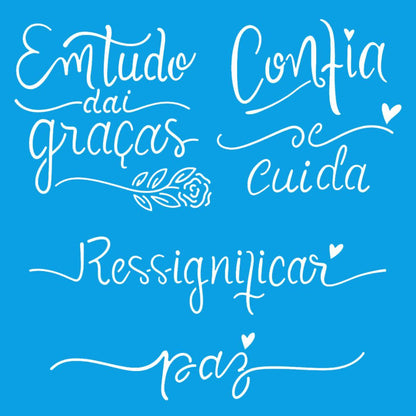 Stencil Litoarte 20x20 STXX-189 Palavras de Agradecimento - Palácio da Arte