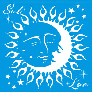 Stencil Litoarte 20x20 STXX-207 Sol e Lua - Palácio da Arte