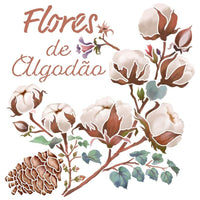 Stencil Litoarte 20x20 STXX-210 Flores de Algodão - Palácio da Arte