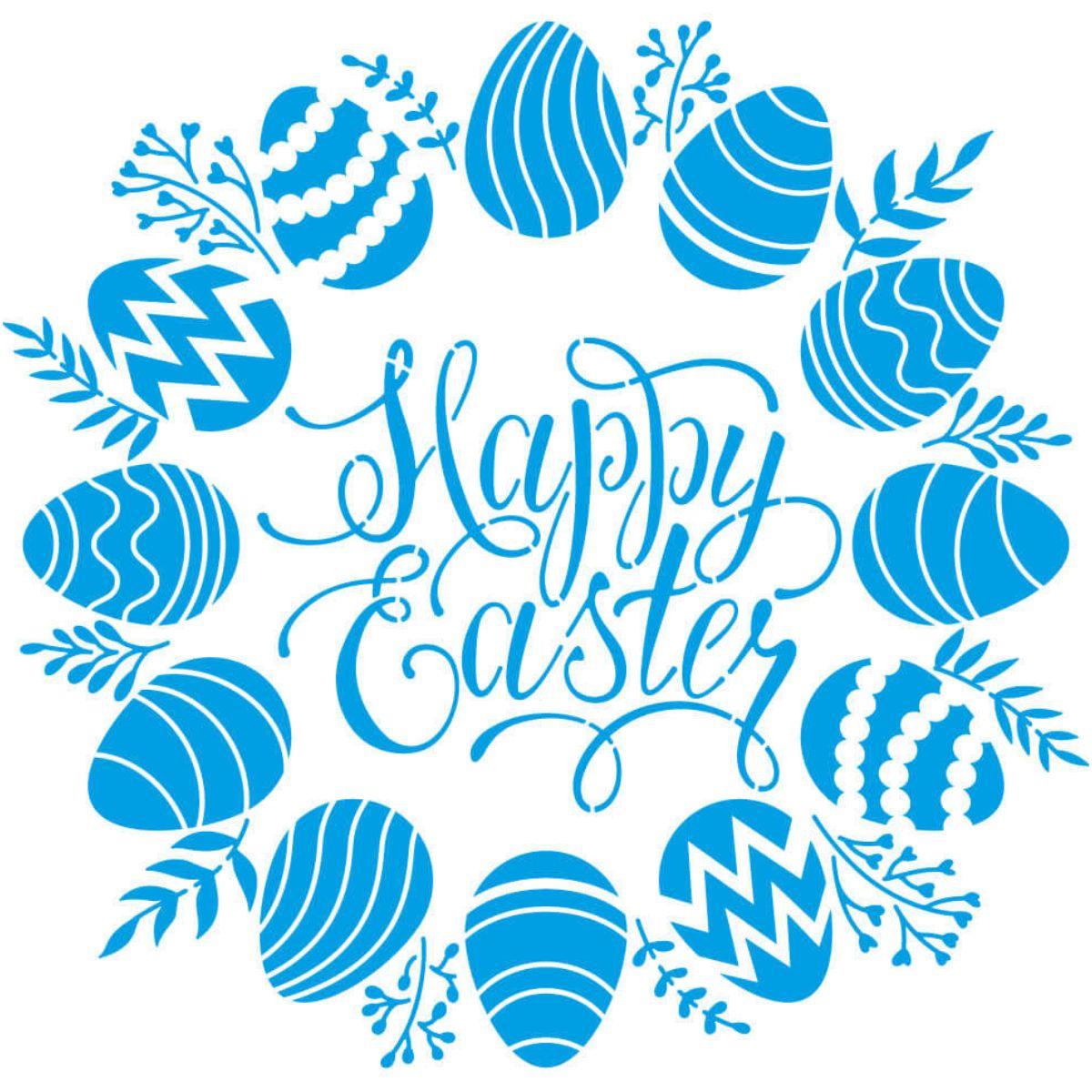 Stencil Litoarte 20x20 STXX-297 Guirlanda Happy Easter - Palácio da Arte