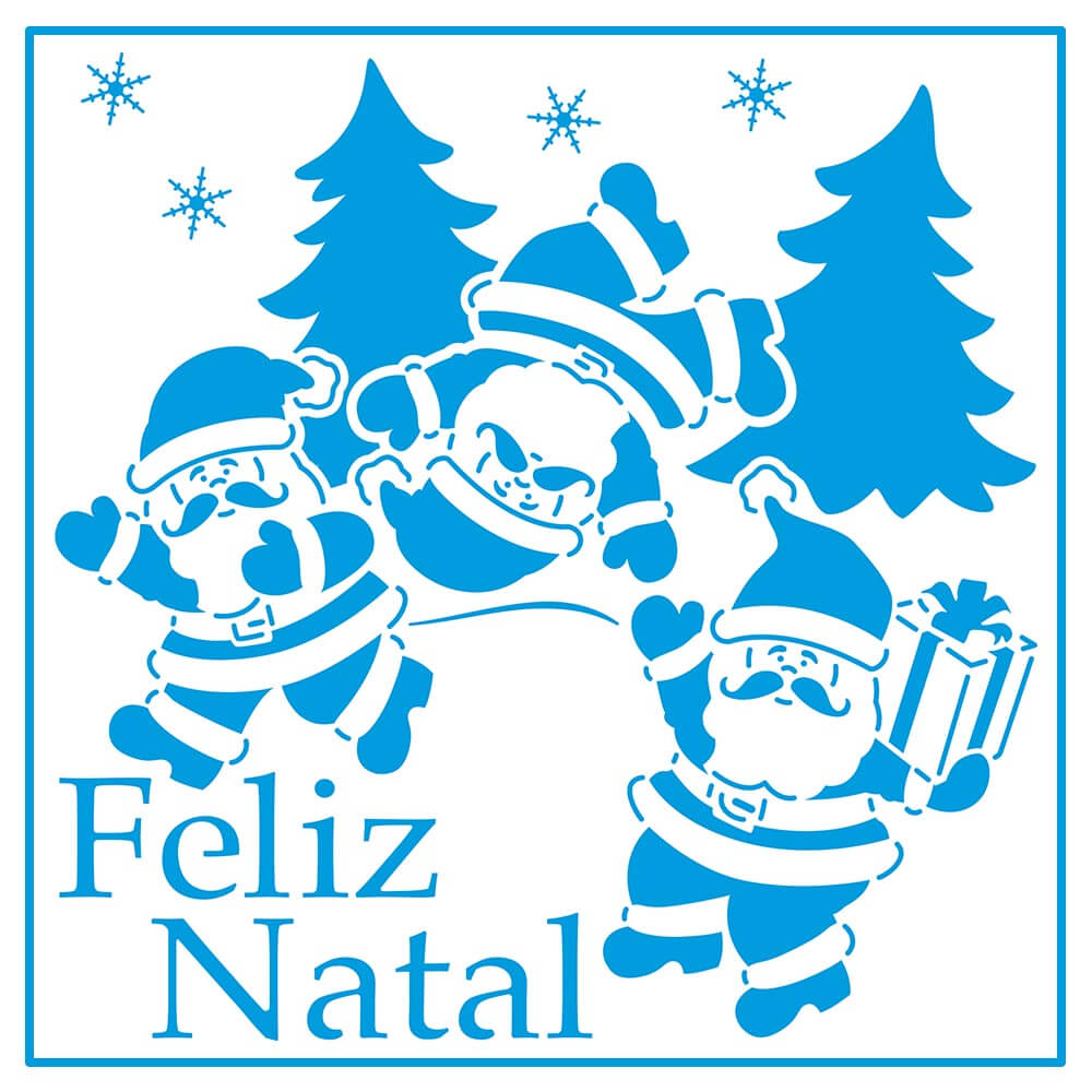 Stencil Litoarte 20x20 STXXN-007 Natal Papais Noéis Divertidos - Palácio da Arte