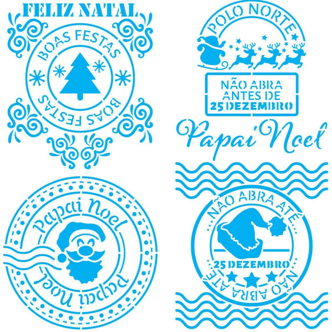 Stencil Litoarte 20x20 STXXN-016 Natal Selos Natal - Palácio da Arte