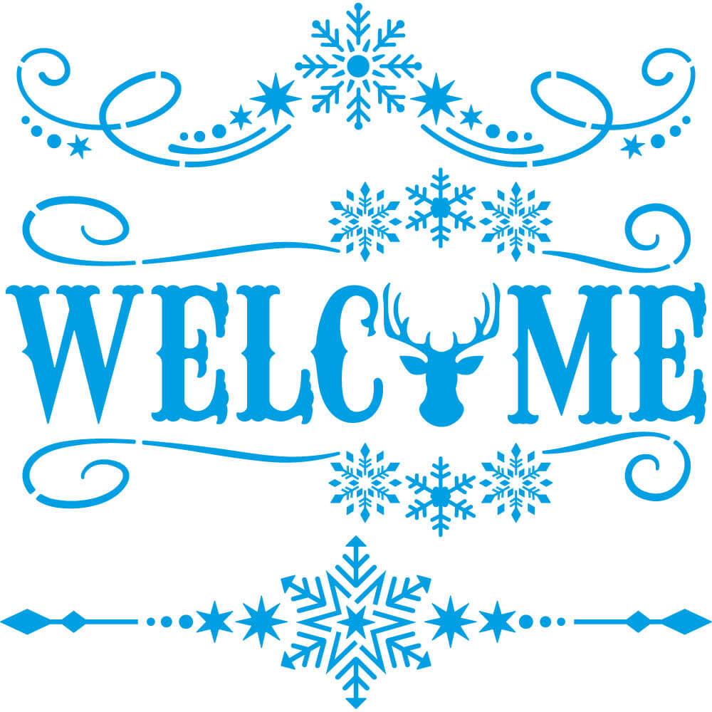 Stencil Litoarte 20x20 STXXN-025 Natal Welcome e Arabescos - Palácio da Arte