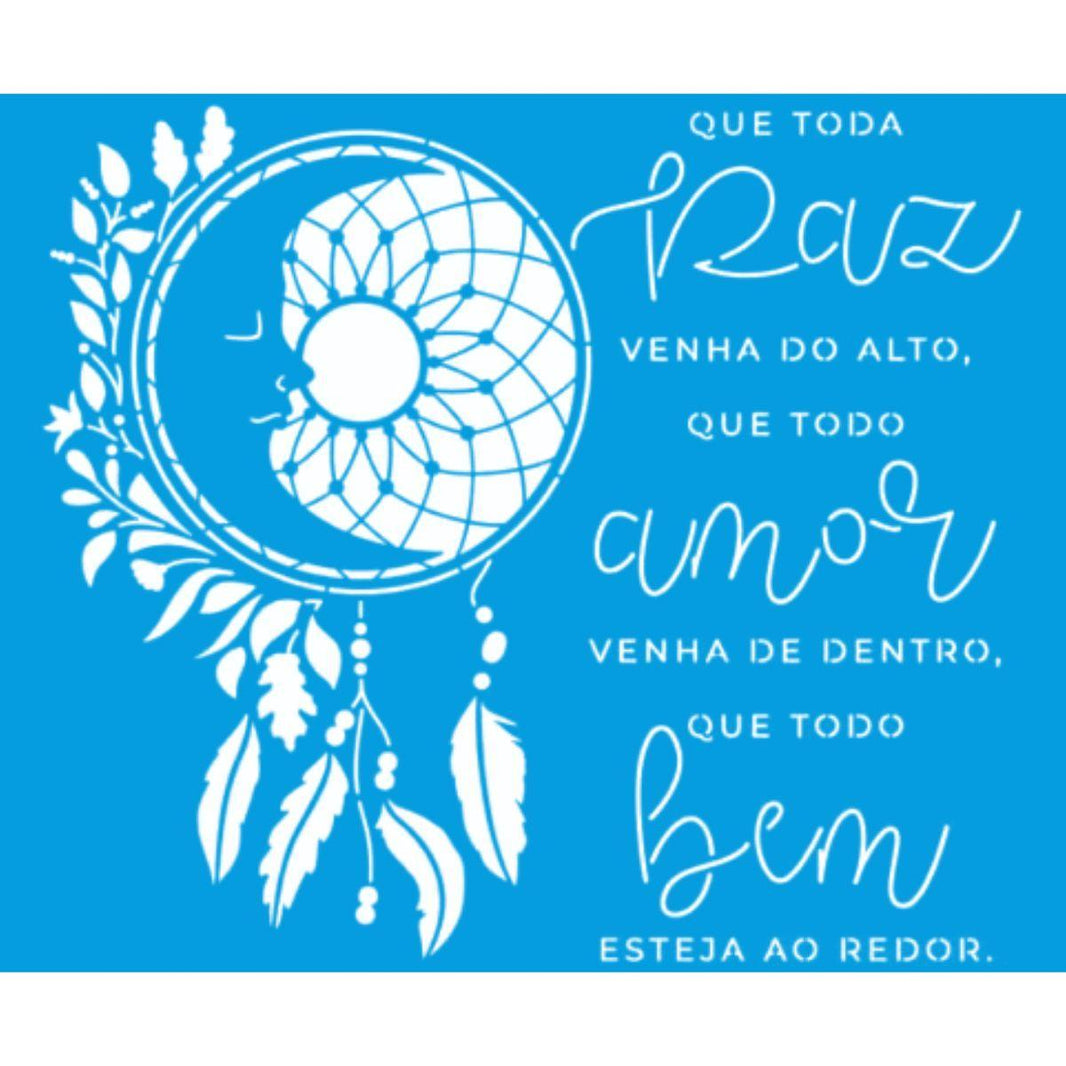 Stencil Litoarte 20x25 STR-197 Que Toda Paz Venha Do Alto - Palácio da Arte