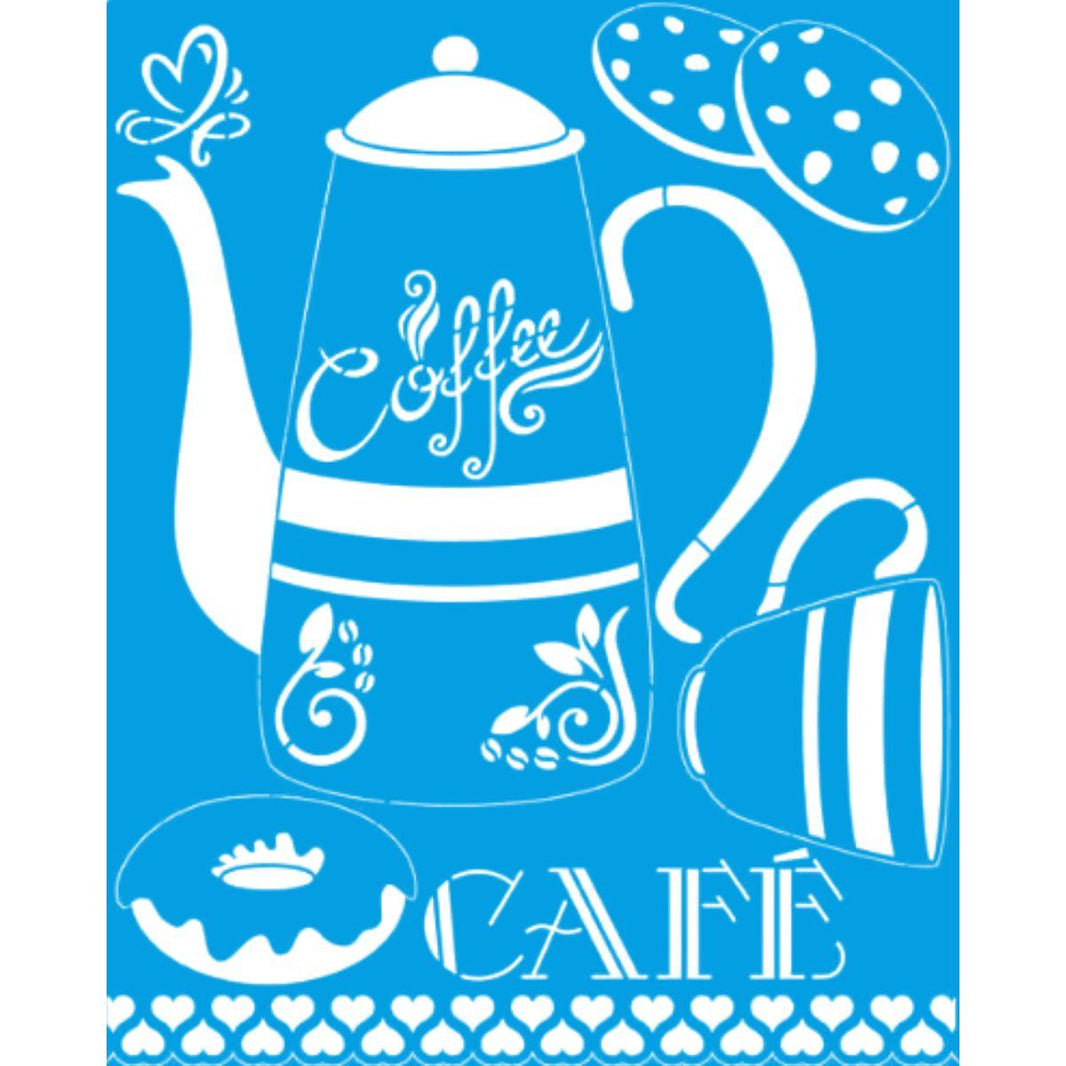 Stencil Litoarte 20x25 STR-209 Bule e Xícara de Café - Palácio da Arte