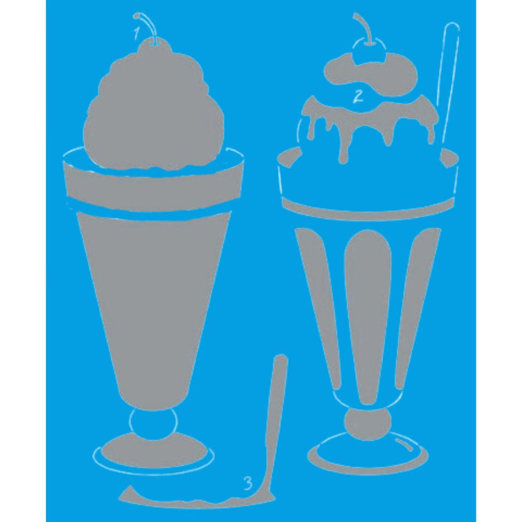 Stencil Litoarte 20x25 STR-219 Sorvetes Milk Shake - Palácio da Arte
