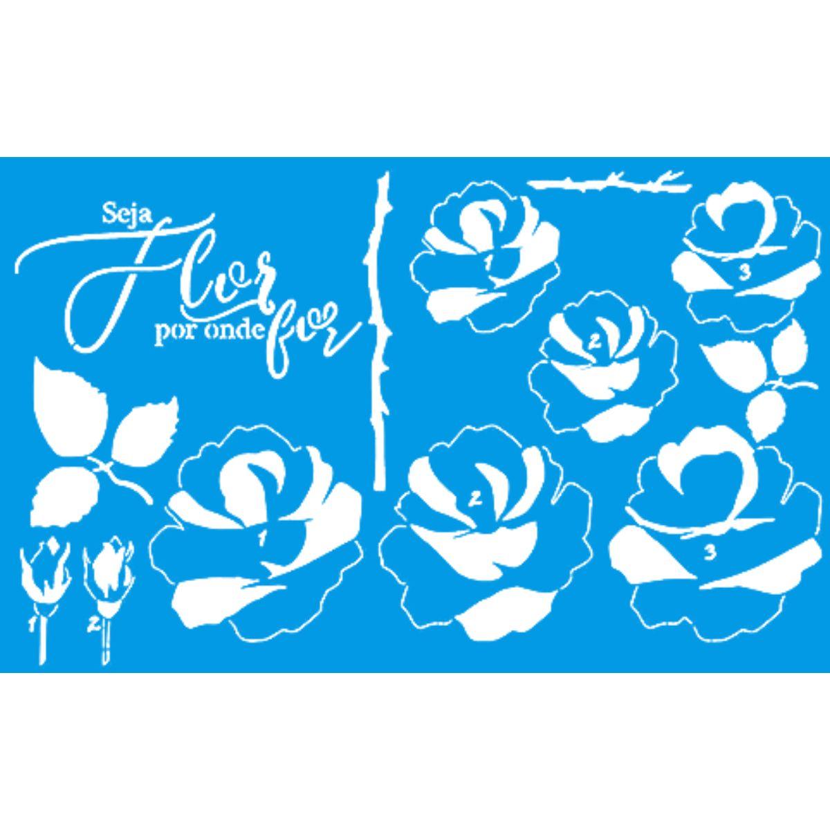 Stencil Litoarte 21x34 ST-424 Seja Flor Por Onde For - Palácio da Arte