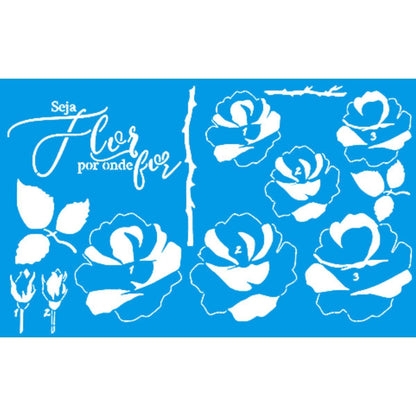 Stencil Litoarte 21x34 ST-424 Seja Flor Por Onde For - Palácio da Arte